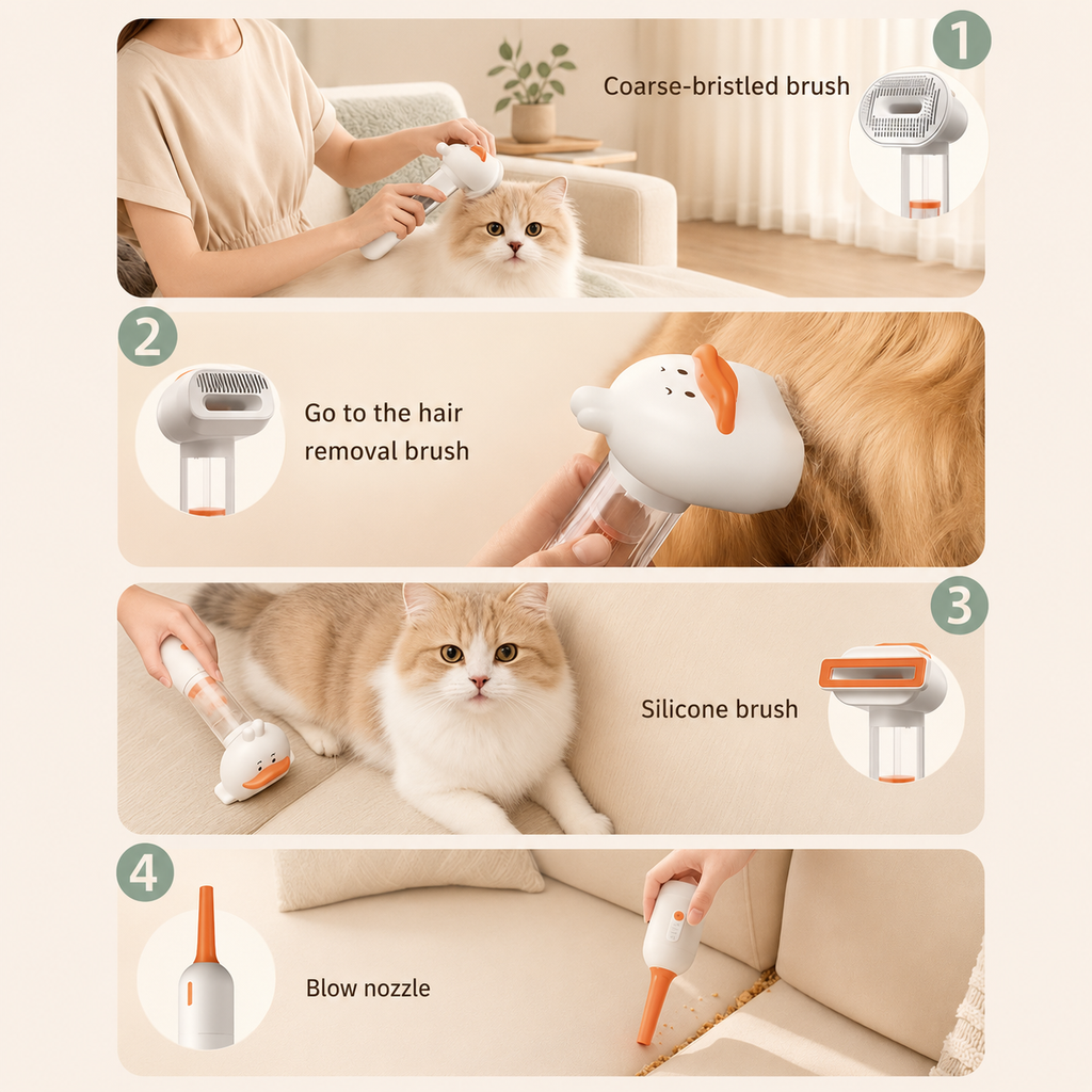 4-in-1 Electric Pet Hair Removal Brush