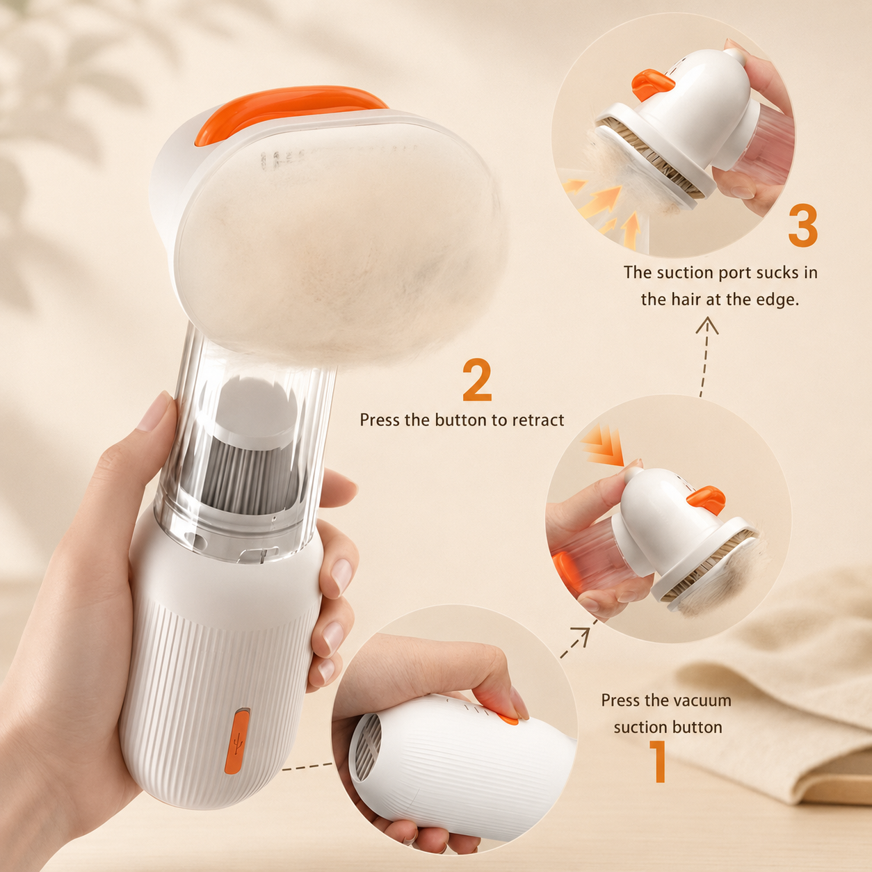 4-in-1 Electric Pet Hair Removal Brush