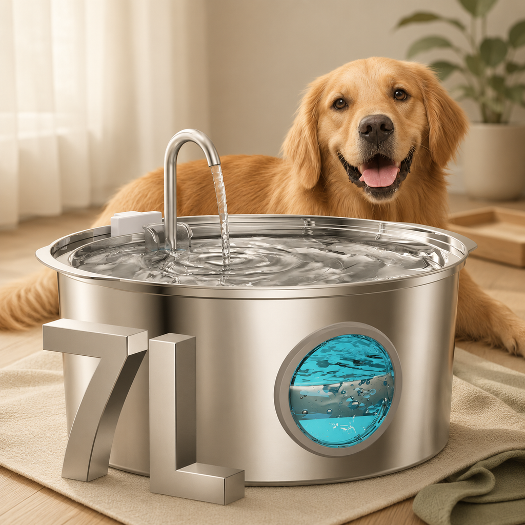 7L Stainless Steel Dog Water Fountain