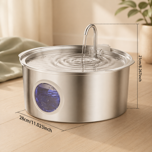 7L Stainless Steel Dog Water Fountain
