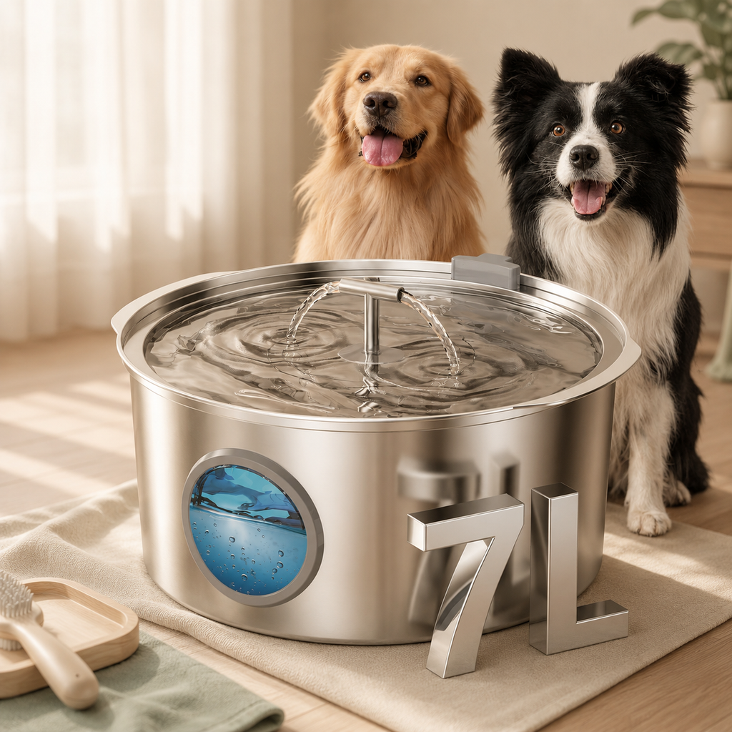 7L Stainless Steel Dog Water Fountain